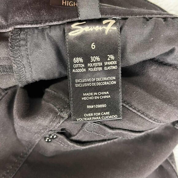 Seven7 Jeans Womens 6 Skinny Black High Rise Stretch Denim Embroidered Pockets - Picture 6 of 12